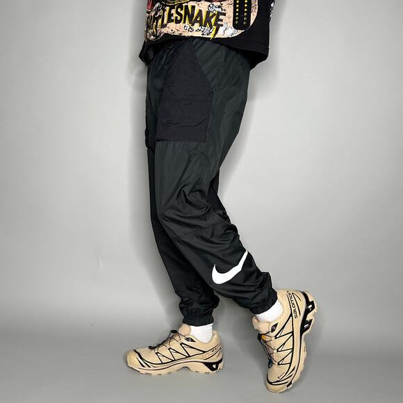 Nike Other - Vintage Y2K Nike Tactical Track Pants Men M Black White Swoosh Polyester Joggers